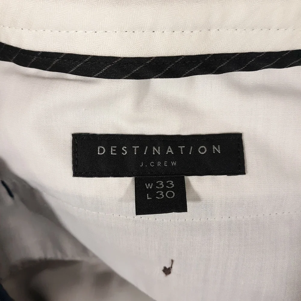 J.CREW Destination Pants Mens 33 x 30 Stretch Straight Performance Seersucker